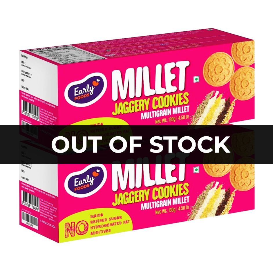 Early Foods-(Pack of 2) Multi-grain Millet Jaggery Cookies 150g