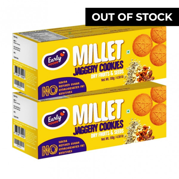 Image of Early Foods-(Pack of 2)Jaggery millet cookies Dry Fruits &amp; Seed 150gm