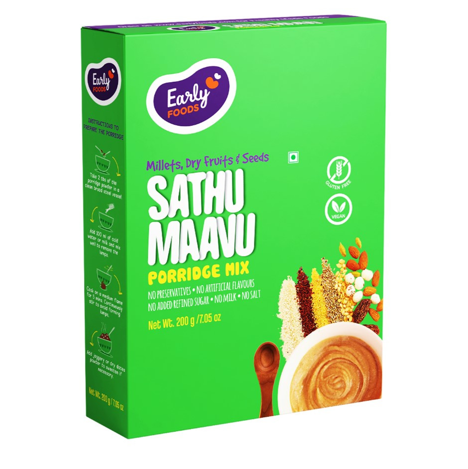 Early Foods-Sattu Maavu Multi-grain Millets Healthy Organic Porridge - Rich in Nutrients mix 200g