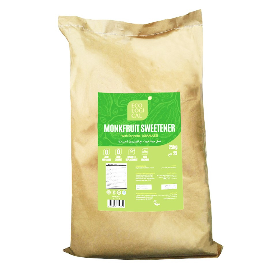 Ecological Monkfruit Sweetener With Erythritol Blend (Granules), 25kg