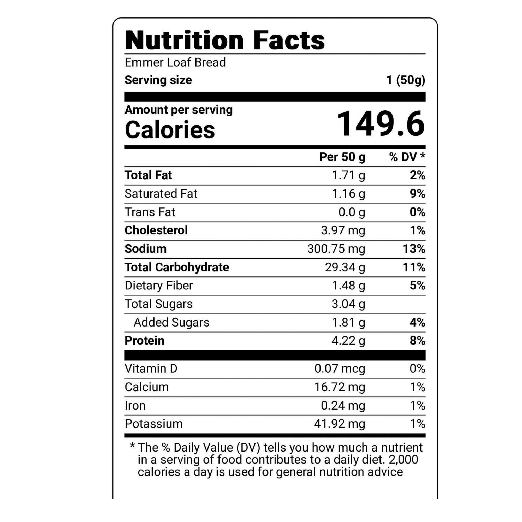 Emmer Loaf Bread - 400gm