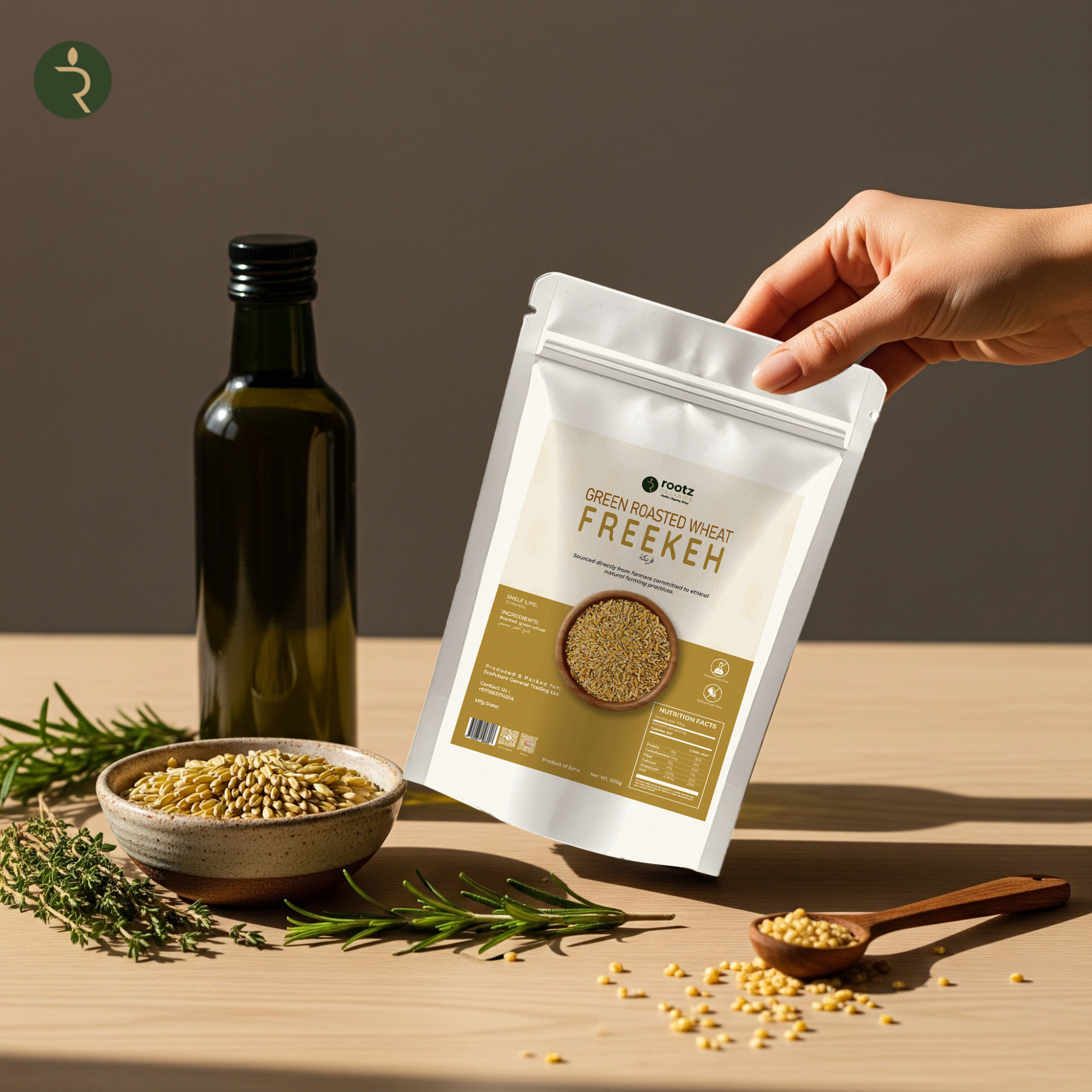 Premium Freekeh 500g – Green Roasted Wheat for Pilafs, Soups & Healthy Middle Eastern Cooking