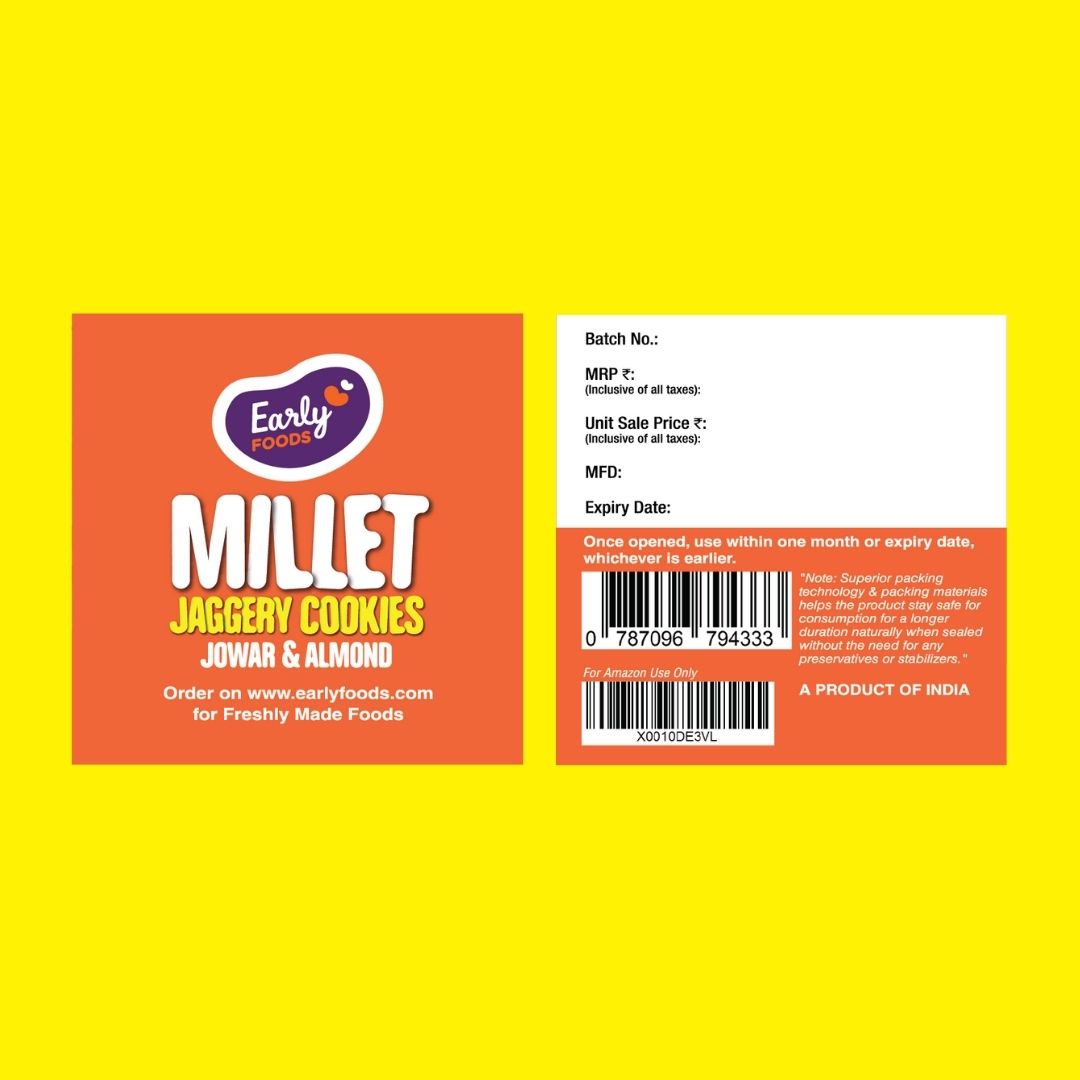 Early Foods-Jowar Almond Jaggery Cookies 150g