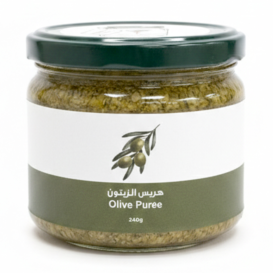 Green Olive Puree 240g – Mediterranean Green Olive Spread with Lemon & Olive Oil