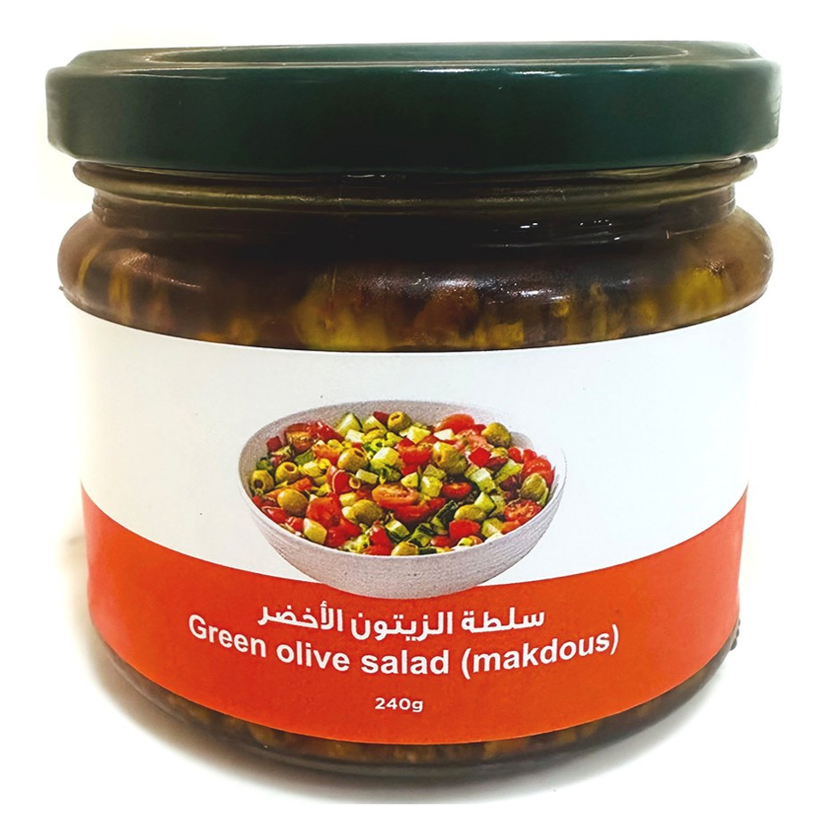 Green Olive Salad ( Makdous) 240gm by Rootz Organics