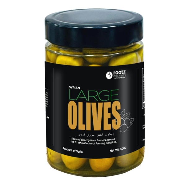 Image of Green Olives – Large Size, 500g | Traditional Salt-Cured | Authentic Levantine Taste
