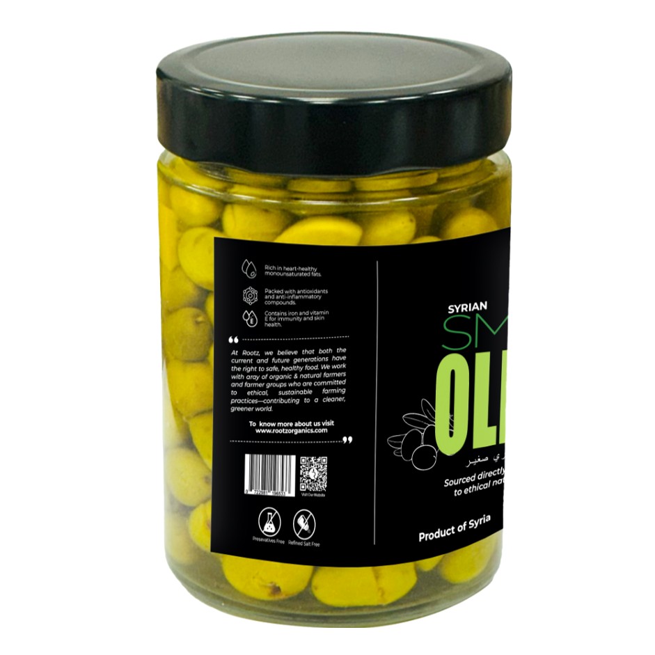 Green Olives – Small Size, 500g | Traditional Brine-Cured | Authentic Levantine Taste