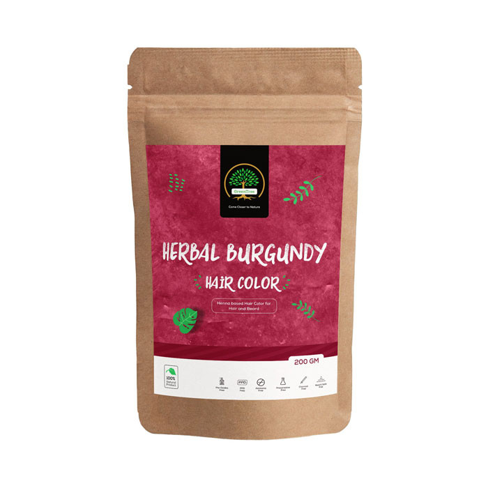 GreenTree Herbal Burgundy Hair Color Henna Based-200G