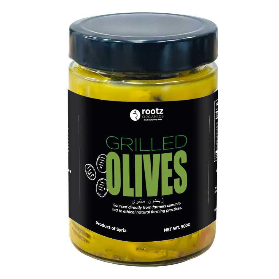Grilled Green Olives – 500g | Chargrilled & Salted | Smoky Mediterranean Flavour