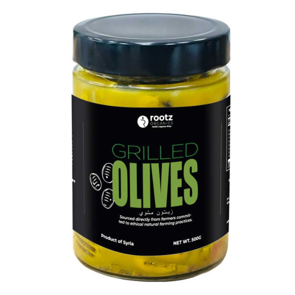 Image of Grilled Green Olives – 500g | Chargrilled &amp; Salted | Smoky Mediterranean Flavour