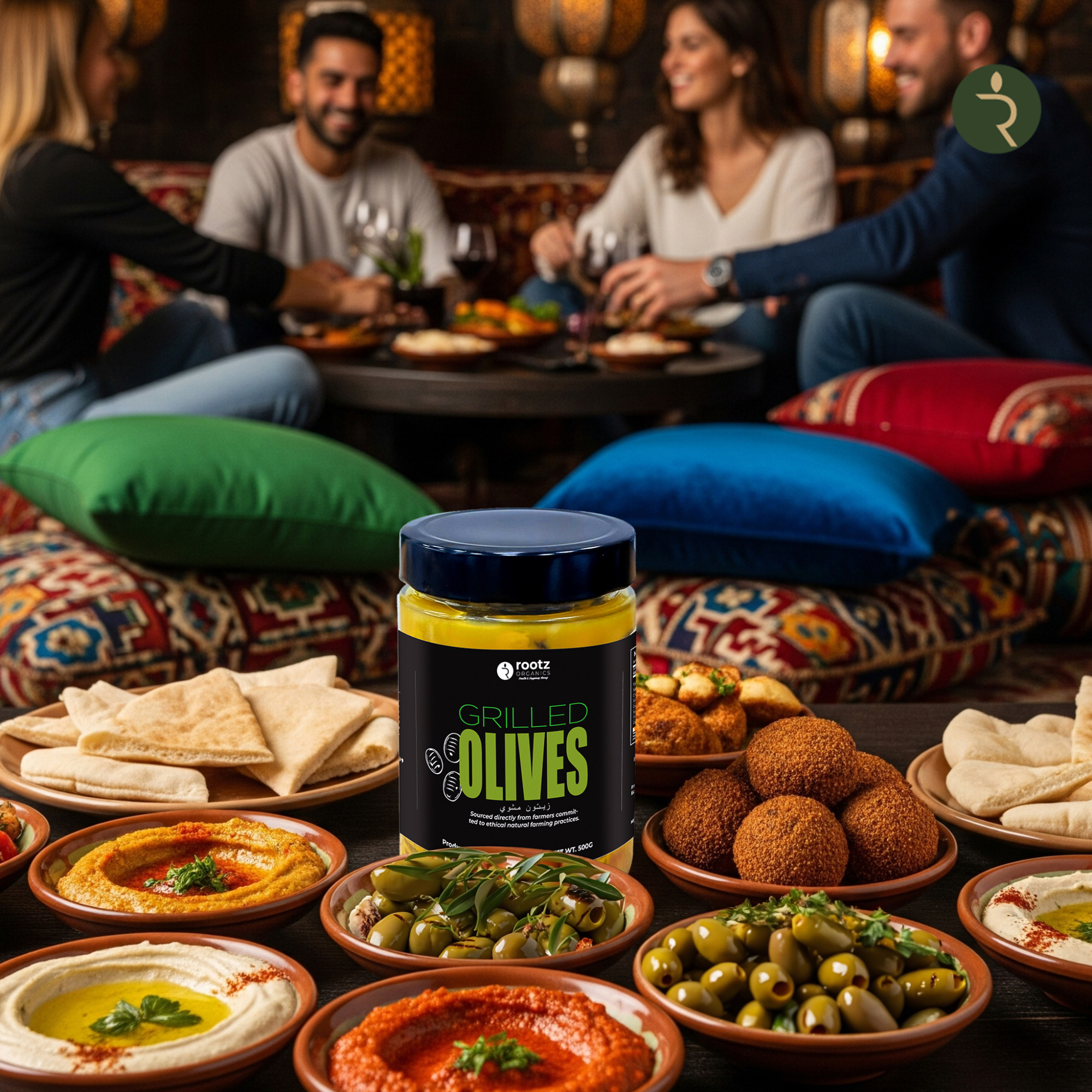 Grilled Green Olives – 500g | Chargrilled & Salted | Smoky Mediterranean Flavour