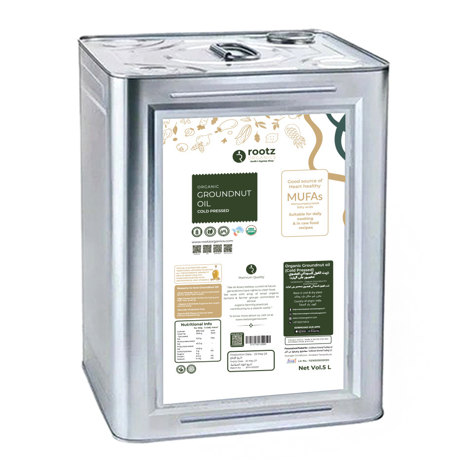 Cold Pressed Ground Nut Oil 5Ltr (In a tin)