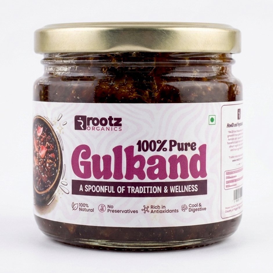Rootz Organics Premium Gulkand 300g – Natural Rose Petal Preserve | Cooling Digestive & Ayurvedic Sweet | UAE