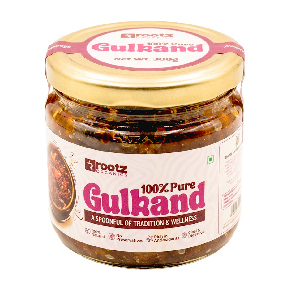 Rootz Organics Premium Gulkand 300g – Natural Rose Petal Preserve | Cooling Digestive & Ayurvedic Sweet | UAE