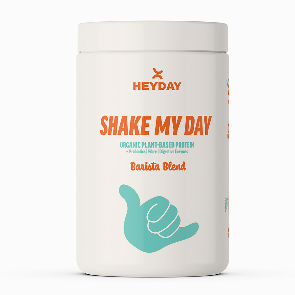 Heyday Shake My Day Natural Plant-Based Organic Protein Powder (810g) | Barista Flavor Shakes, Smoothies, Baking, and Cooking