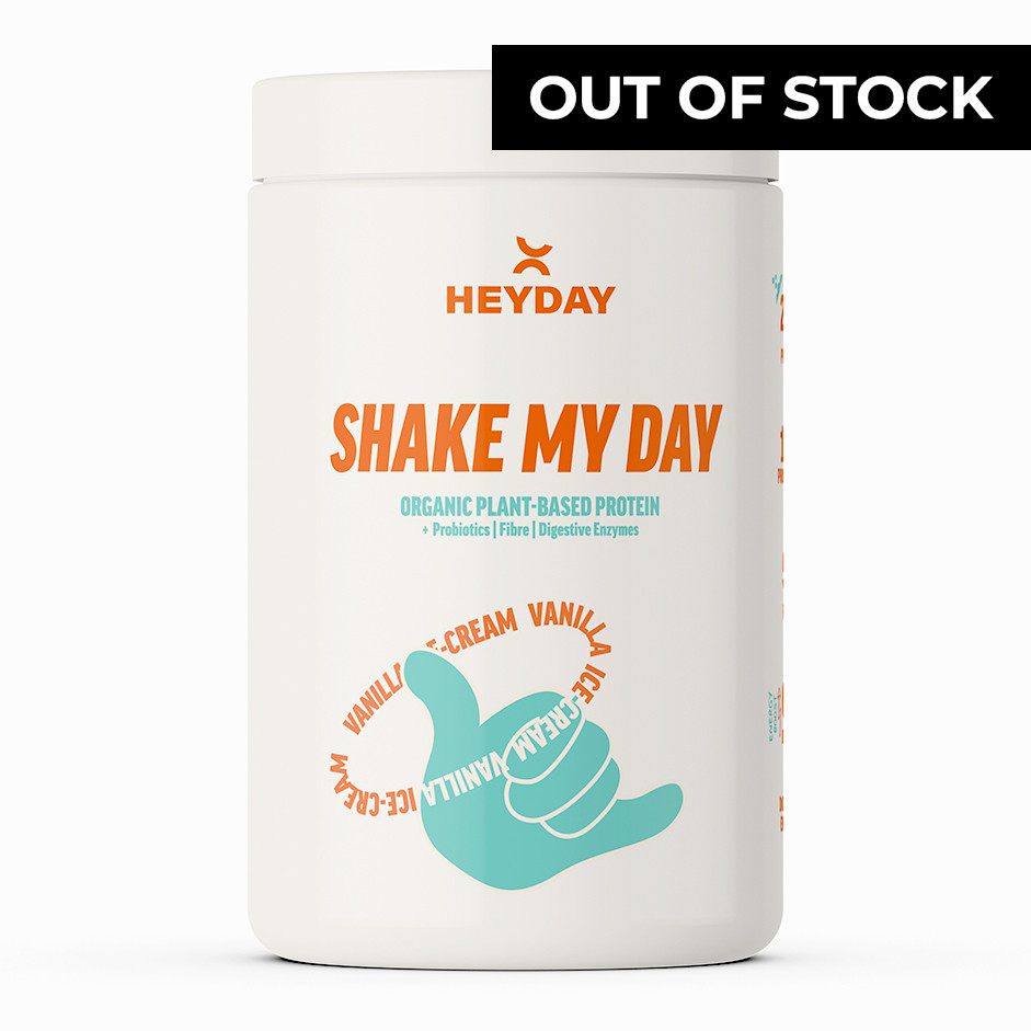 Heyday Shake My Day Natural Plant Based Organic Protein Powder (480g) | Vanilla Flavour