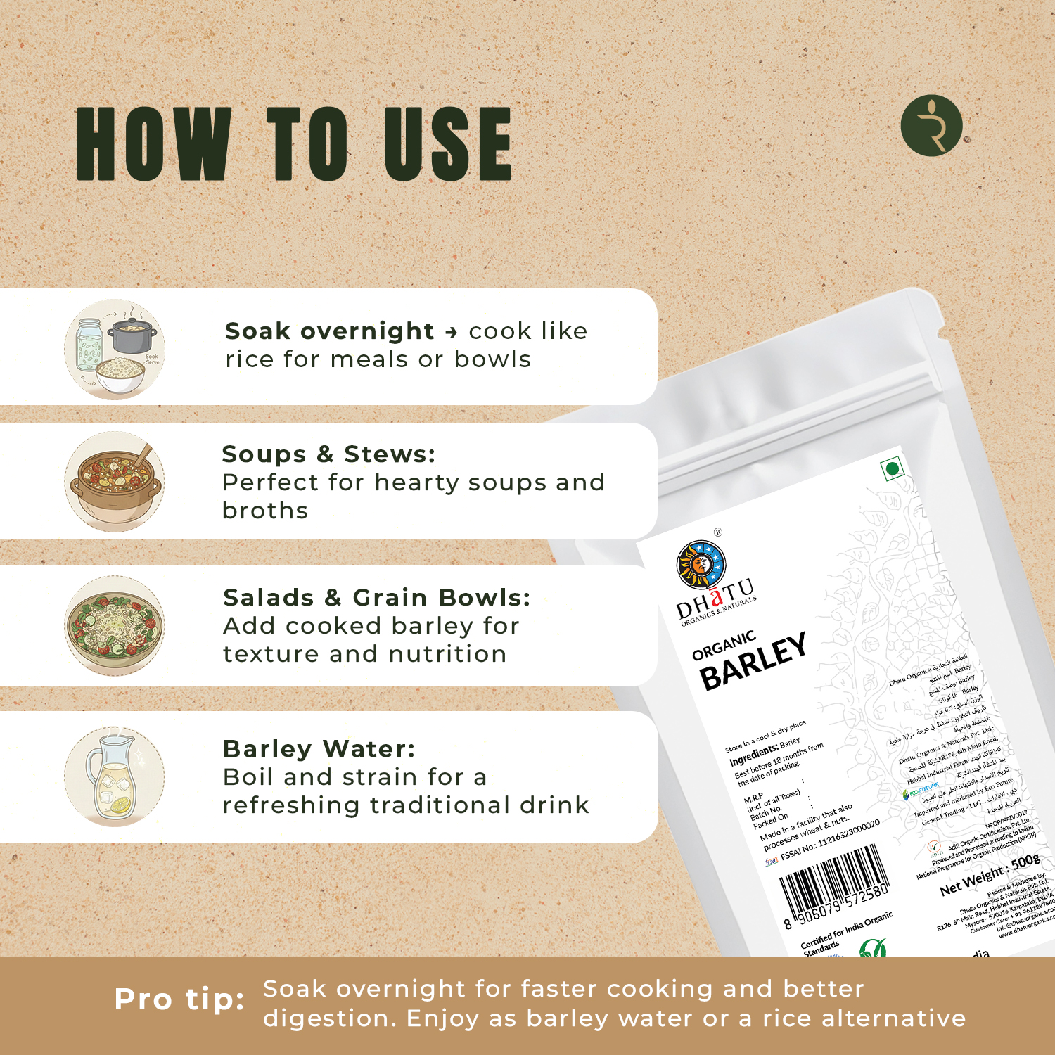 Organic Barley 500g