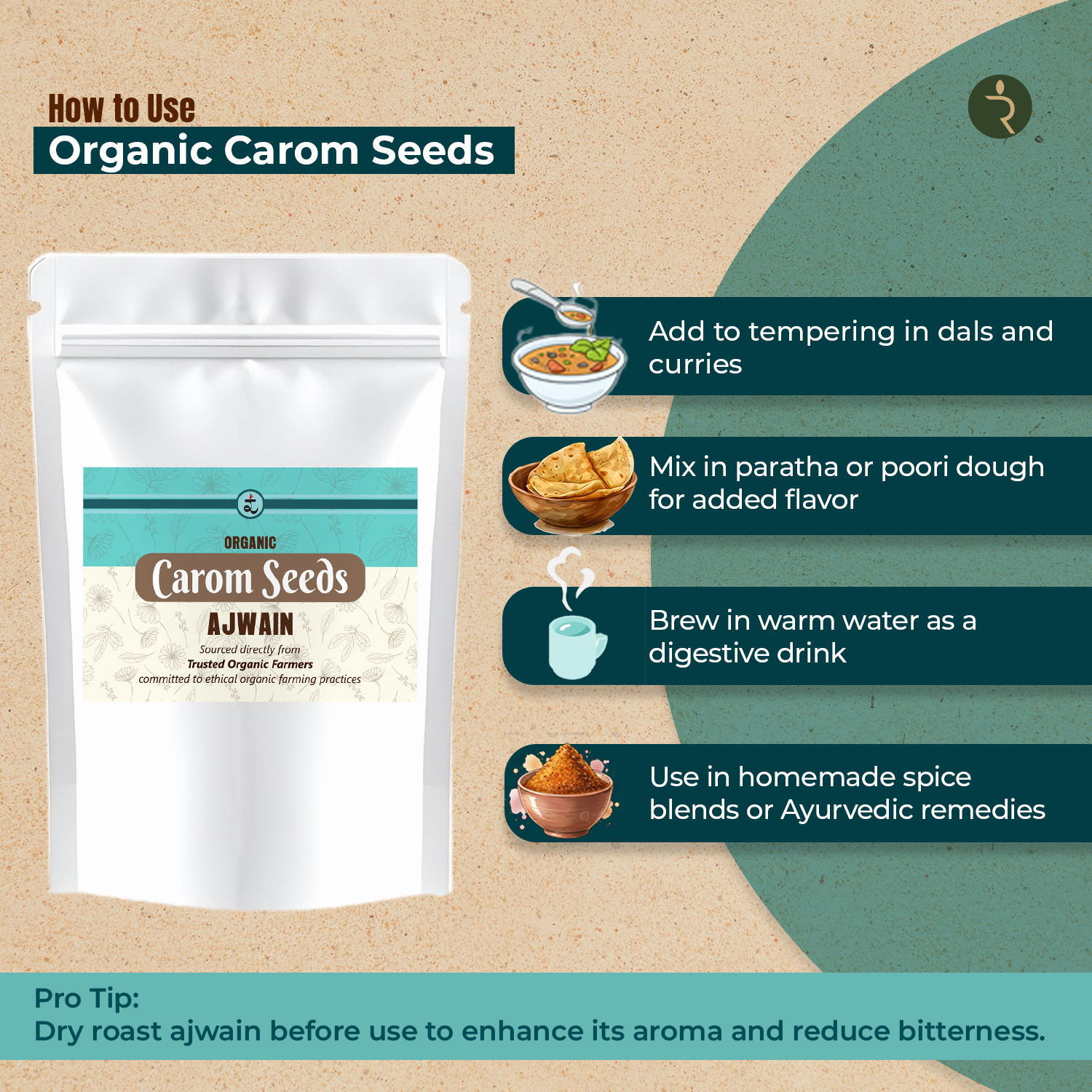 Organic Ajwain (Carom seeds) 250g