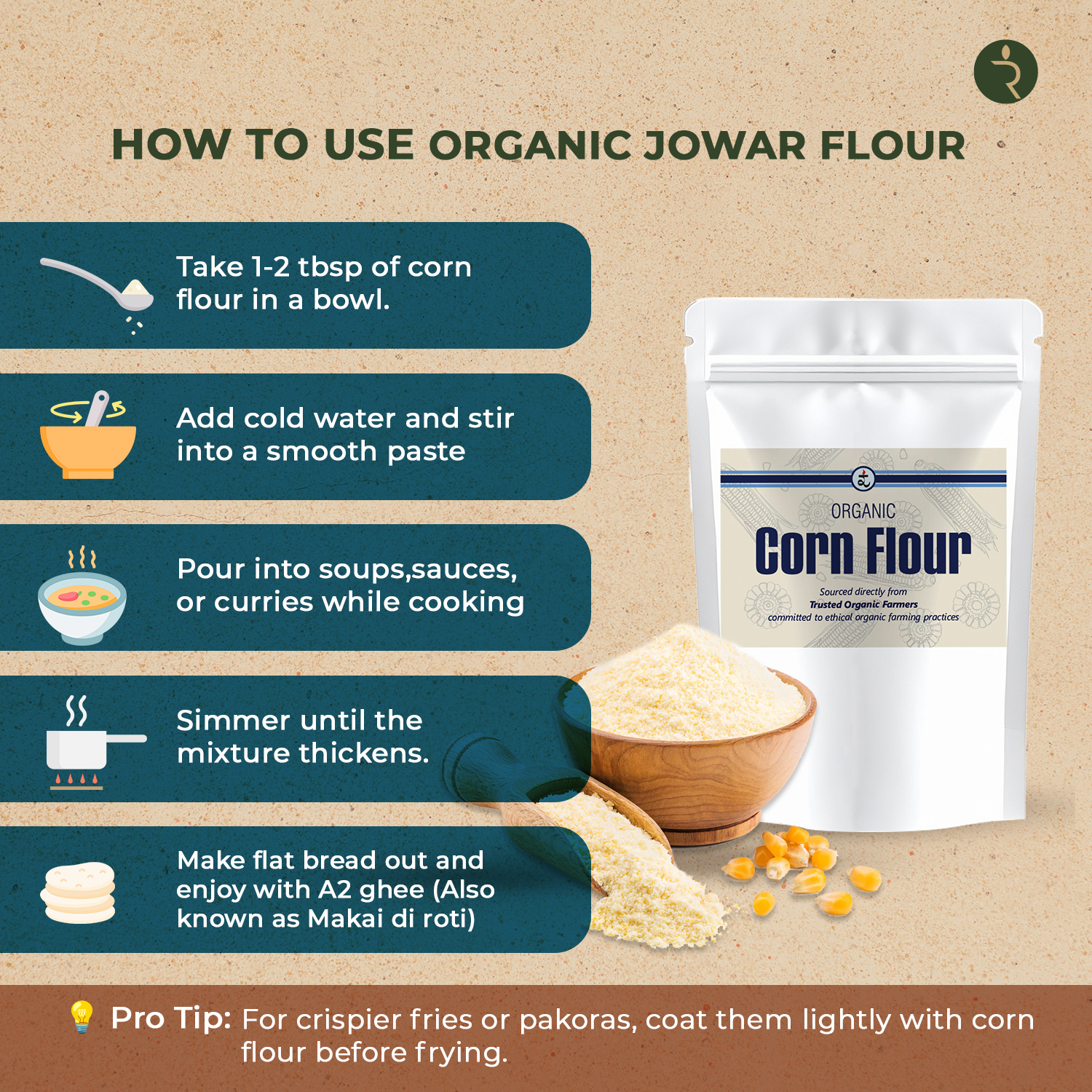 Organic Corn flour ( Maize Flour) 250g