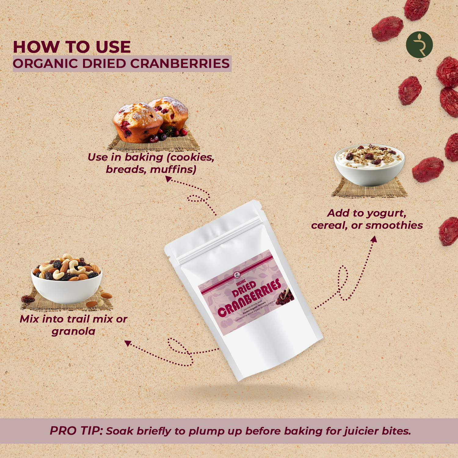 Organic Cranberry 250g by Rootz Organics