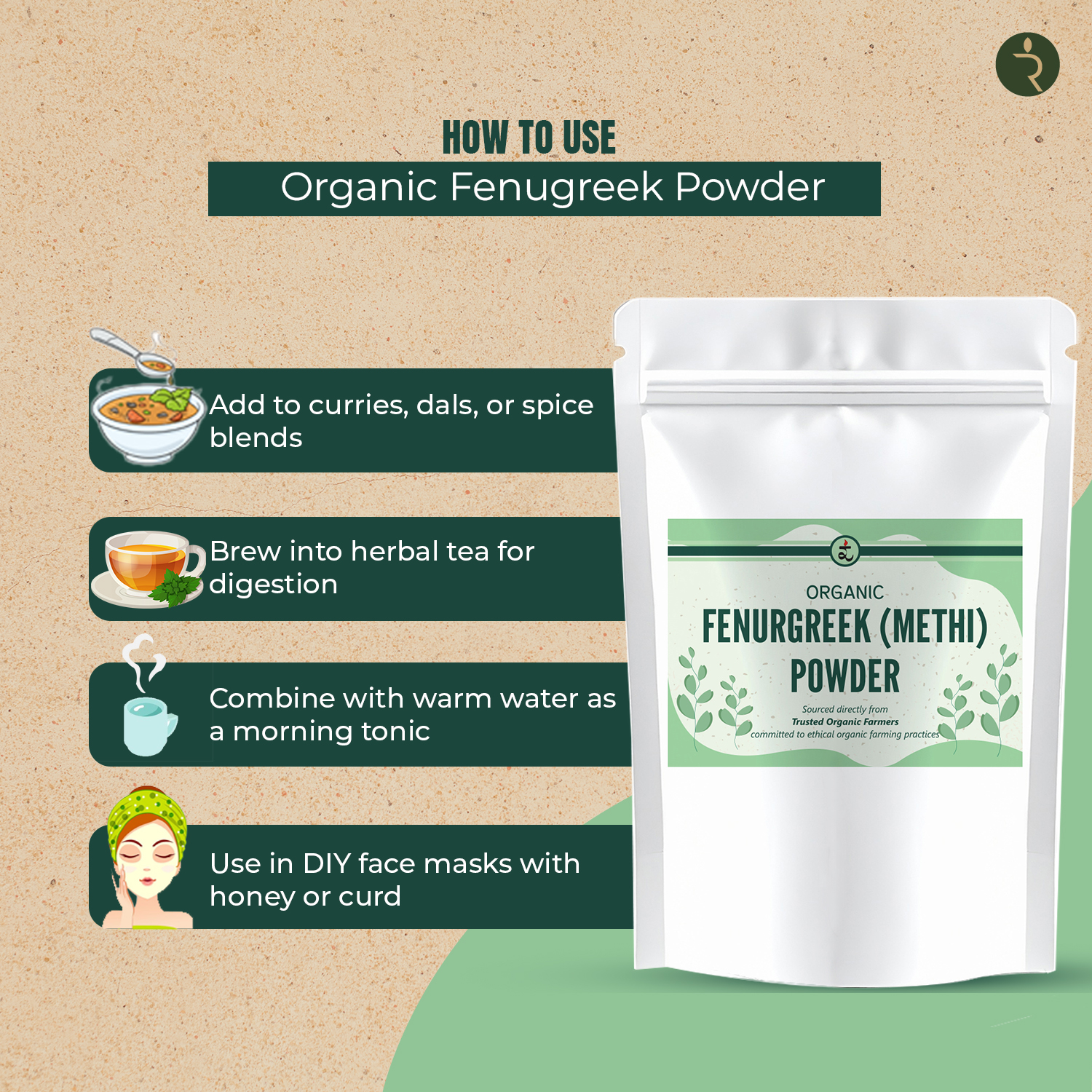 Organic Methi Powder (Fenugreek powder) 250g