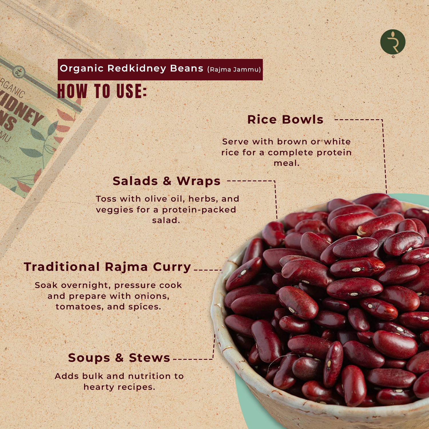 Organic Rajma Jammu (Kidney beans) 1kg