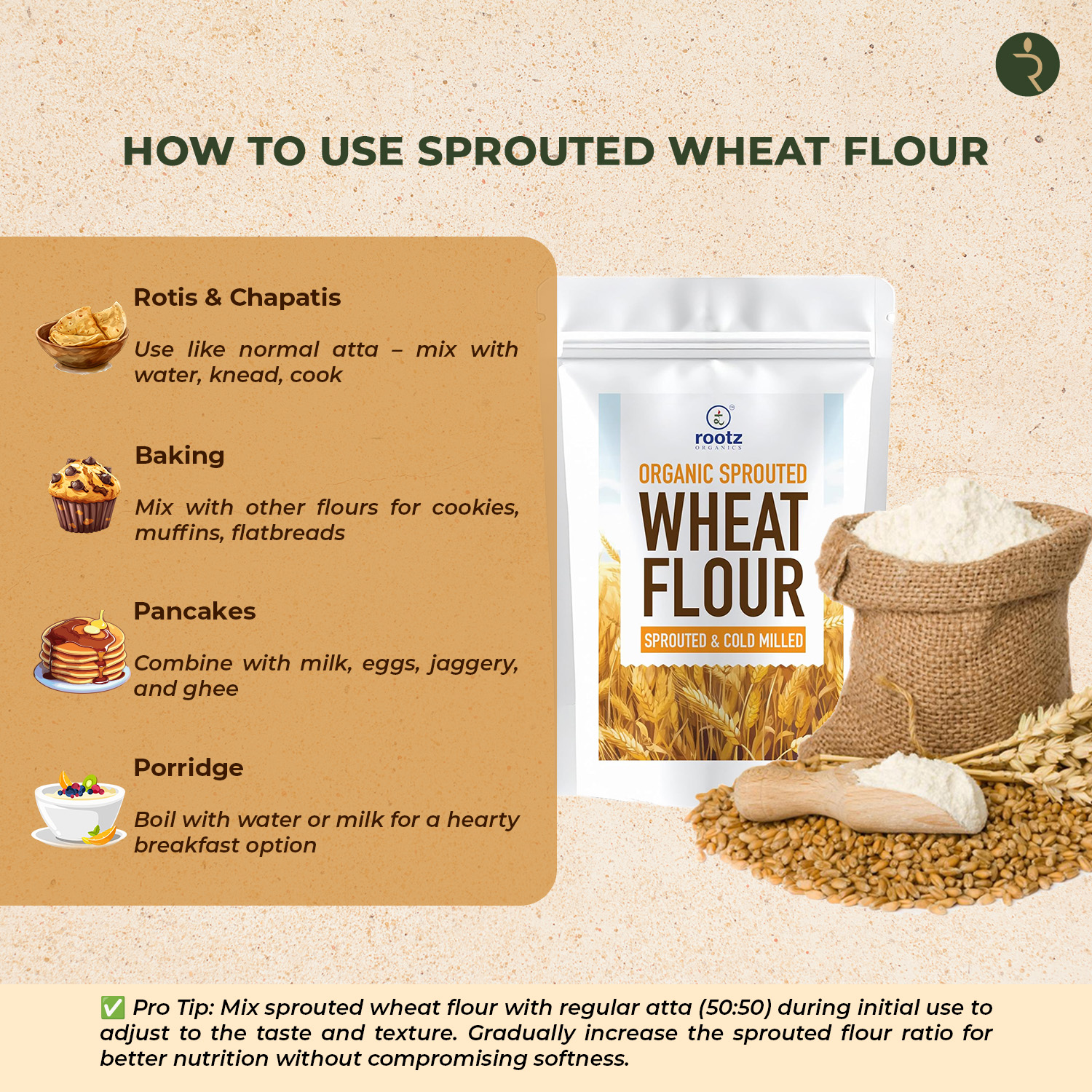 Organic Sprouted Wheat Flour 500g