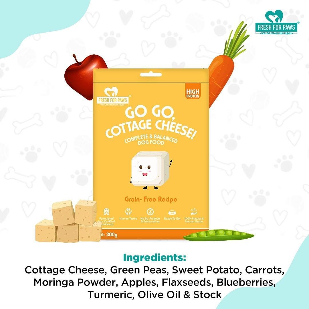 Fresh For Paws 100% Natural and Human Grade All Meal Combo Fresh Wet Dog Food Ready to Eat| Combo| Pack of 9, 300 Gram