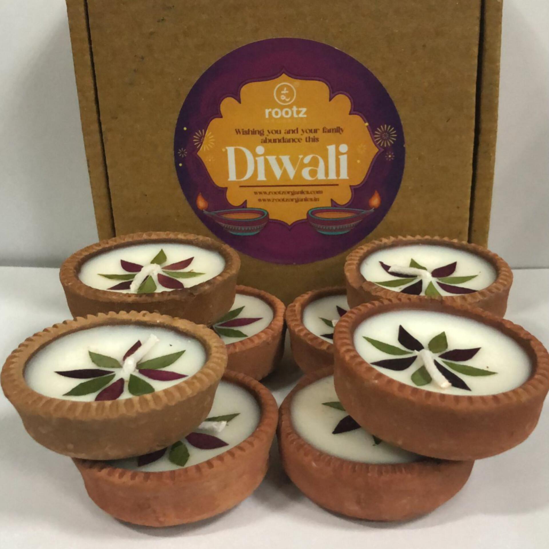 Handmade Soy Wax Diya - Pack of 4