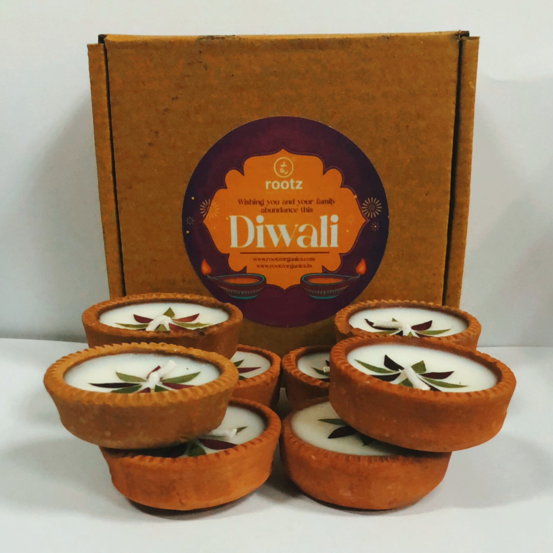 Handmade Soy Wax Diya - Pack of 4