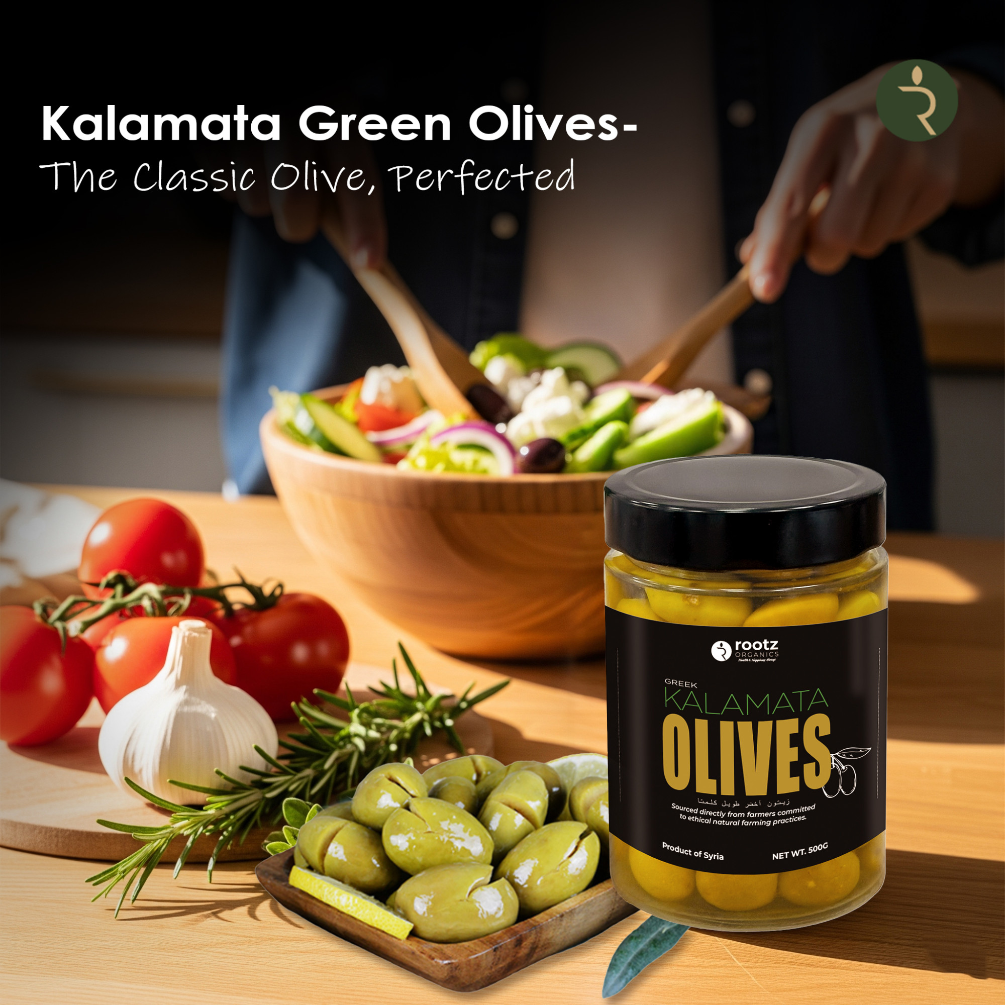Greek Green Kalamata Olives – 500g | Traditional Brine-Cured