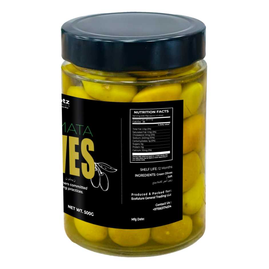 Greek Green Kalamata Olives – 500g | Traditional Brine-Cured
