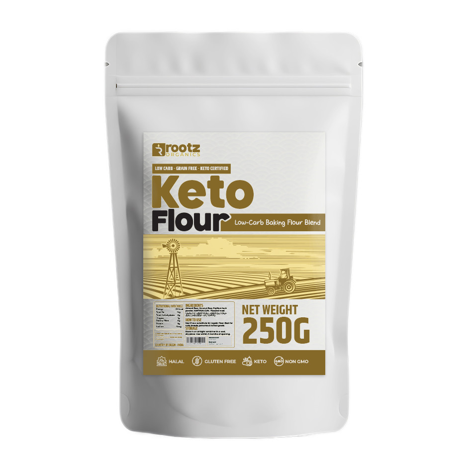 Rootz Organics Keto Flour 200g – Low Carb Gluten Free Baking Flour Blend