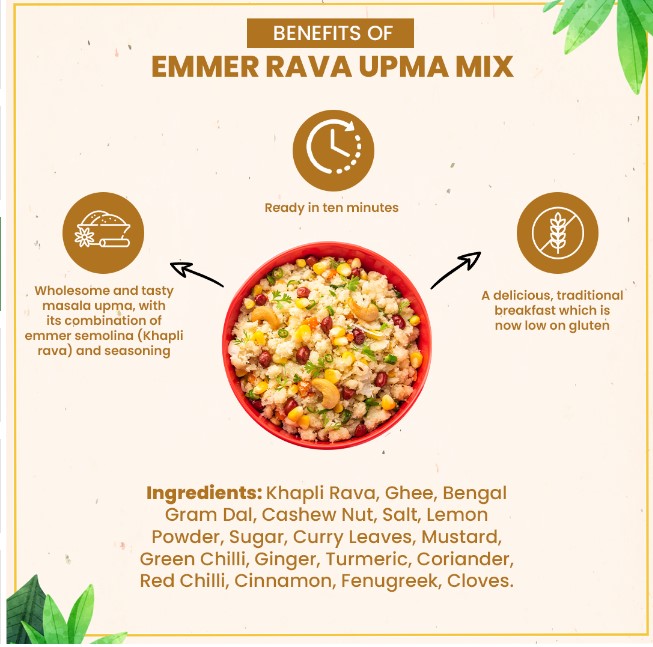 Emmer Wheat Rava Upma Mix 200gm