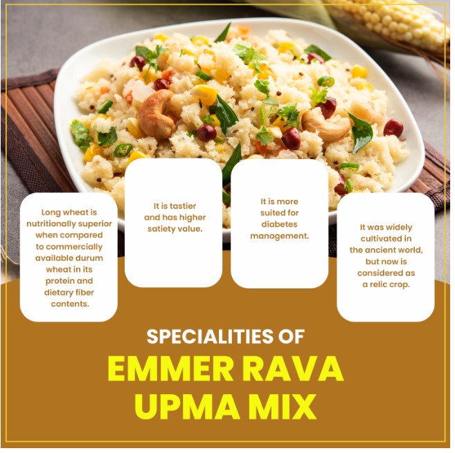 Emmer Wheat Rava Upma Mix 200gm
