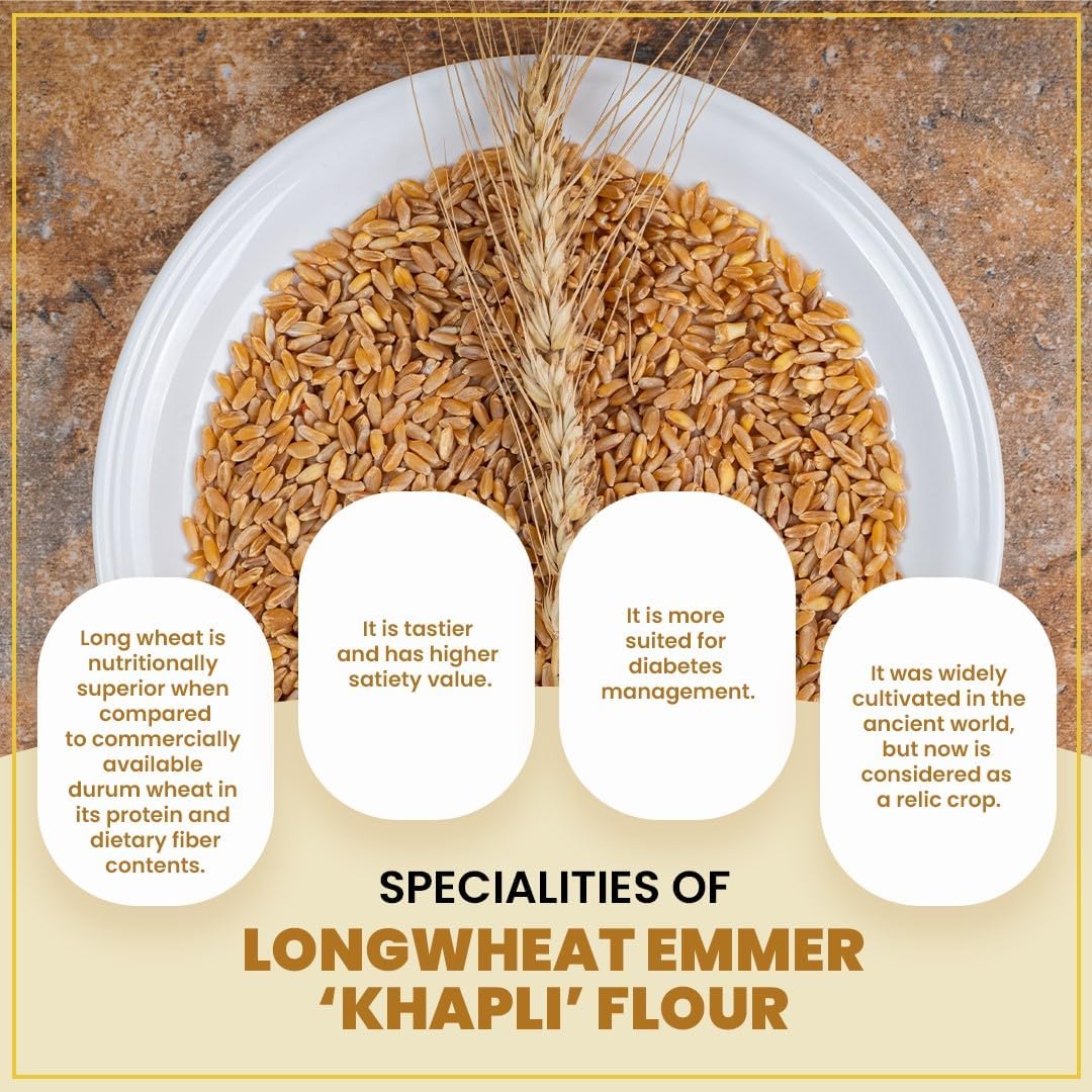 Organic Long Wheat Emmer Flour (Khapli Flour) 1kg