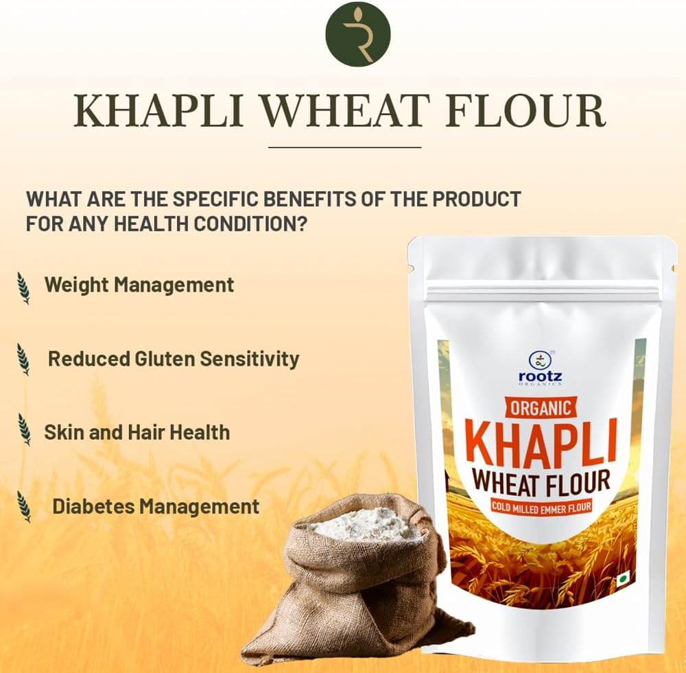 Organic Long Wheat Emmer Flour (Khapli Flour) - 2Kg