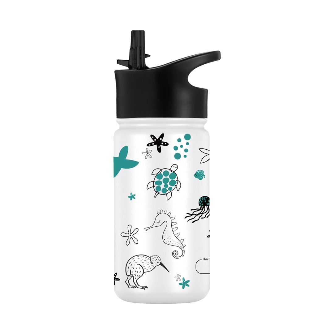 Natrl kiddo stainless steel multi-use bottle 330ml by Rootz Organics