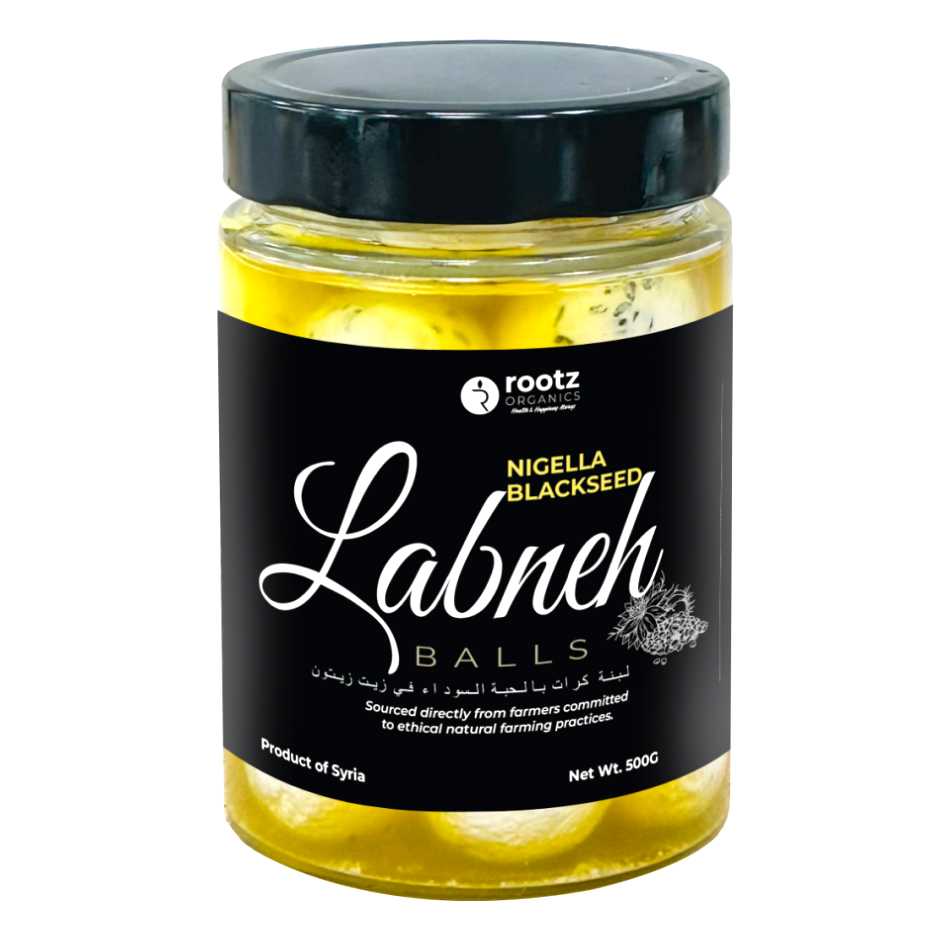 Fresh Labneh Balls with Nigella Seeds (Blackseed) in Olive Oil – 500g | Locally Made in UAE | Preservative-Free