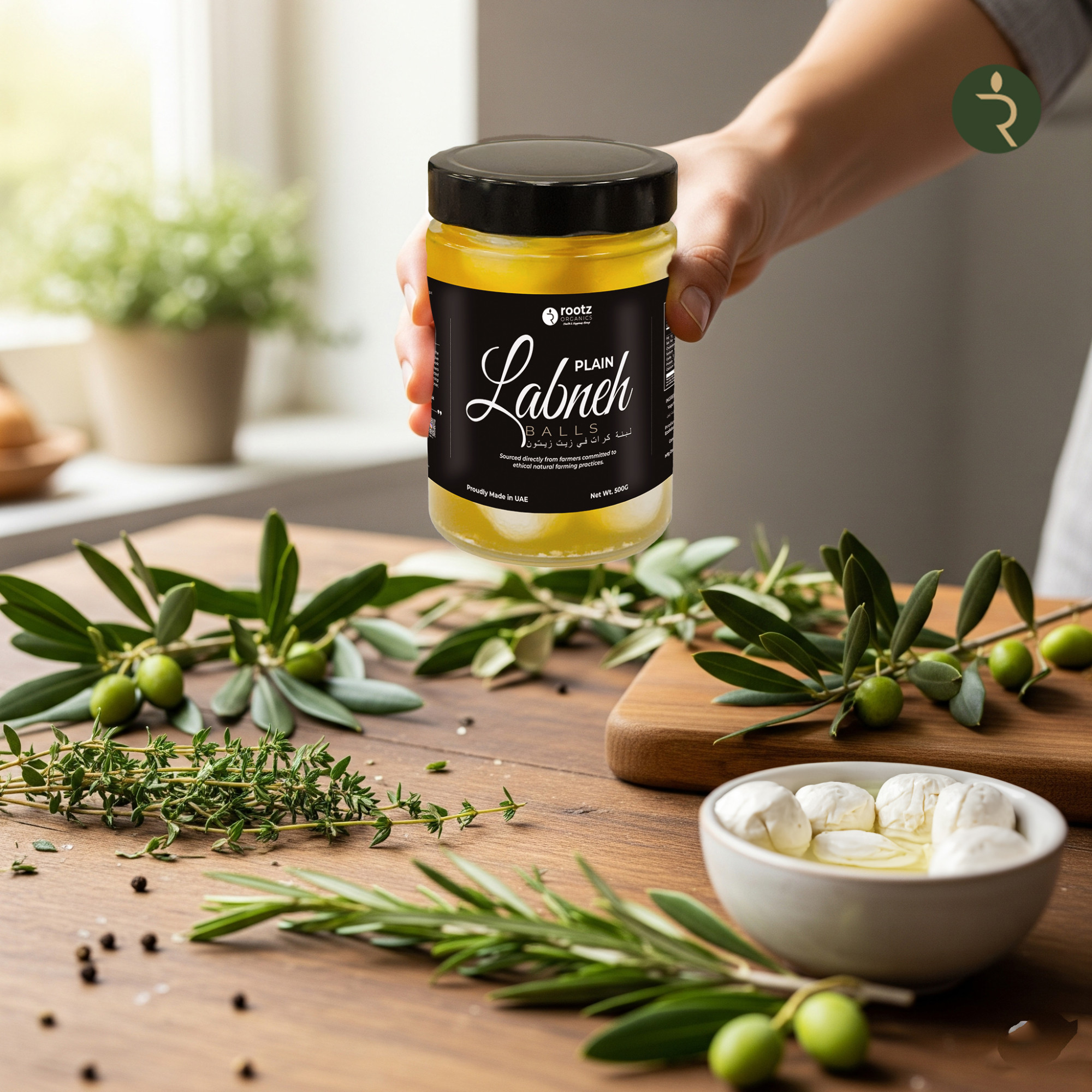 Fresh Labneh Balls in Olive Oil 500g – Plain, Creamy & Locally Made in UAE