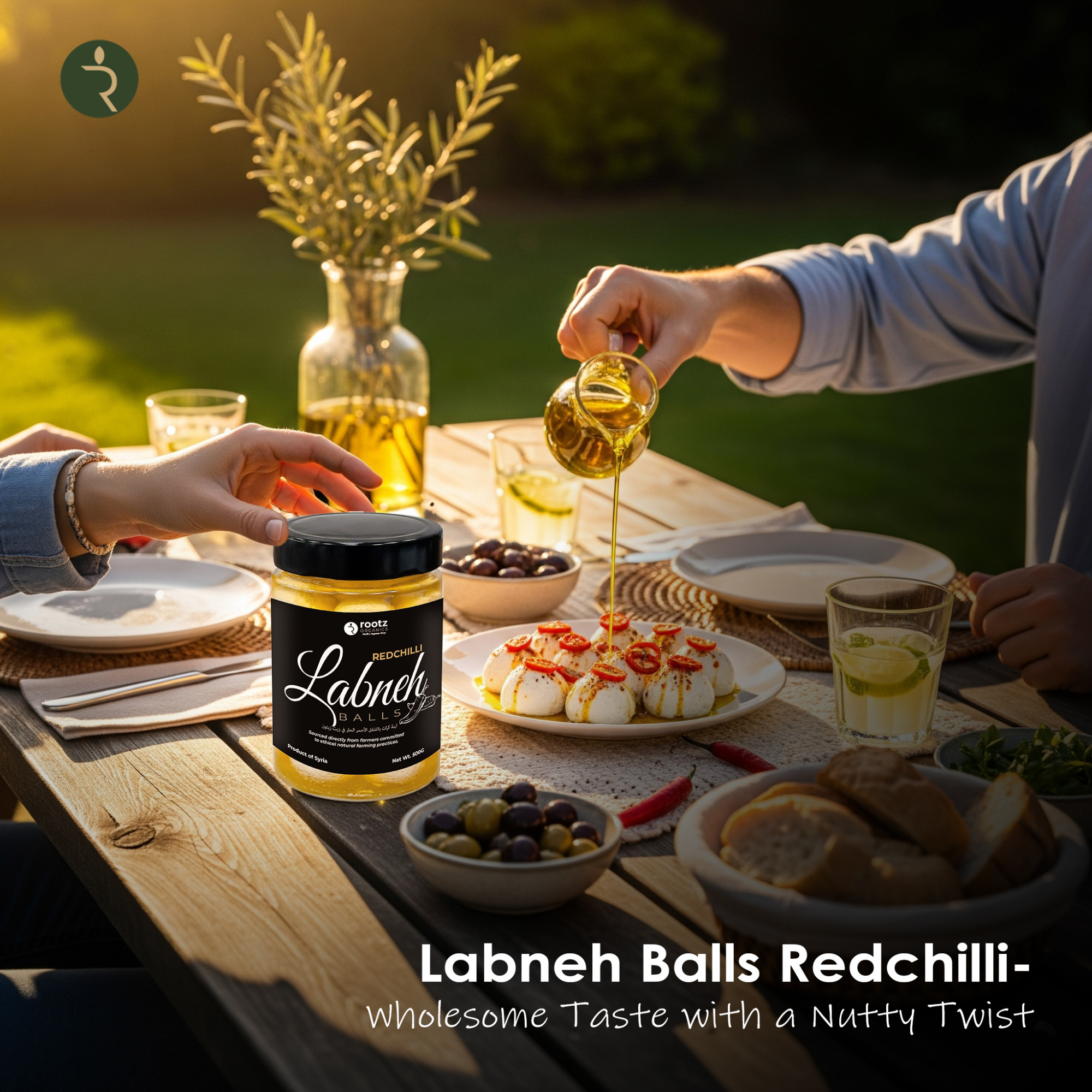 Fresh Labneh Balls with Red Chilli in Olive Oil – 500g | Spicy & Creamy | Locally Made in UAE