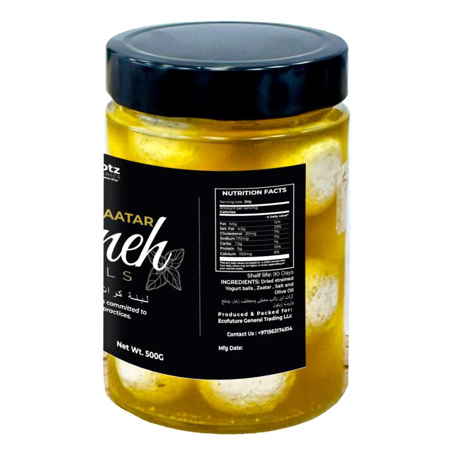 Fresh Labneh Balls with Zaatar in Olive Oil – 500g | Locally Made in UAE