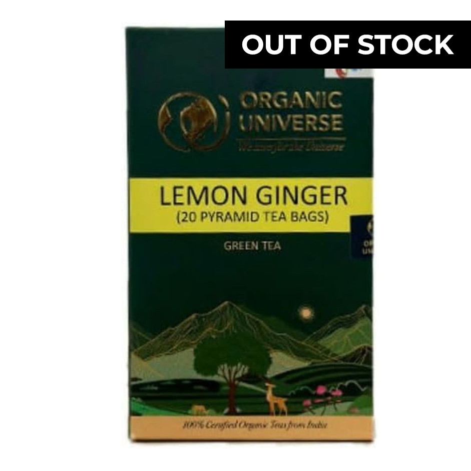 Lemon Ginger Green Tea(20 pyramid tea bags) Pack of 2