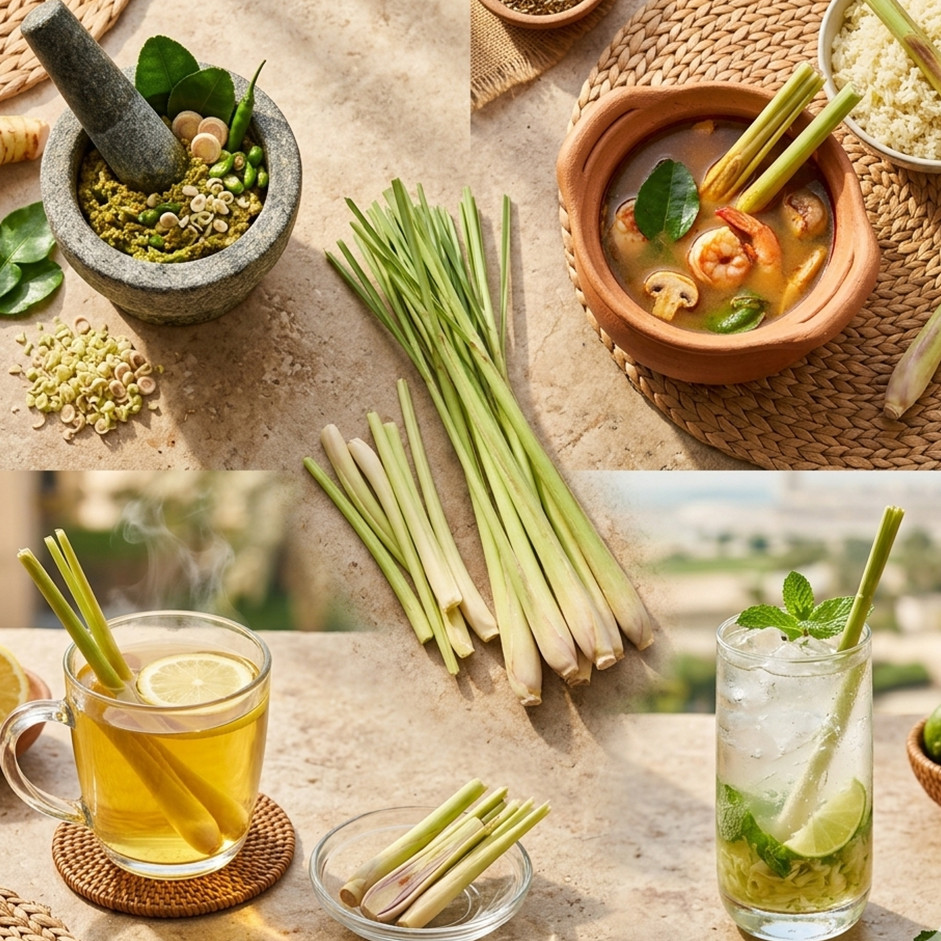 Rootz Organics Lemongrass 100g — Fresh Aromatic Lemongrass Stalks, Air-Flown from India