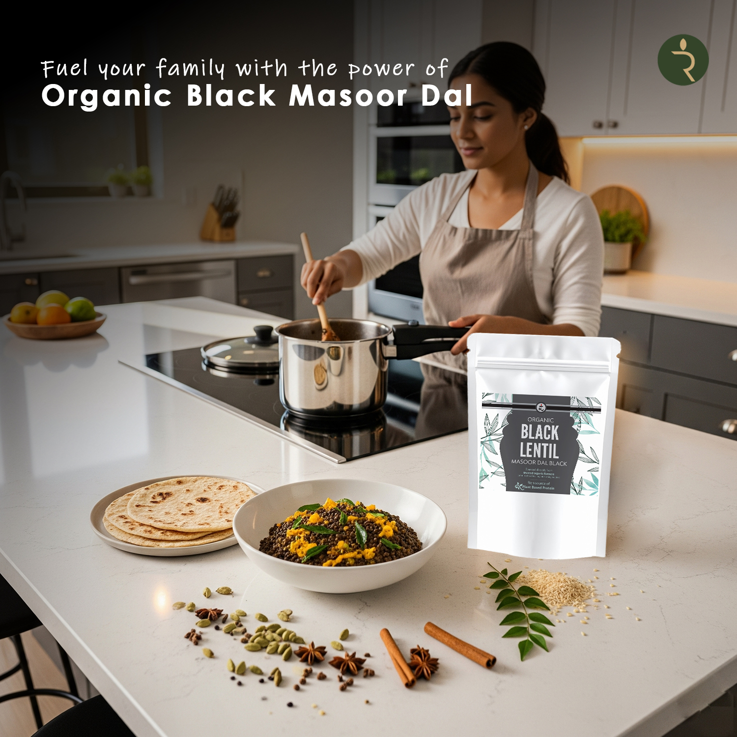 Organic Masoor Dal Whole (Black) 1kg