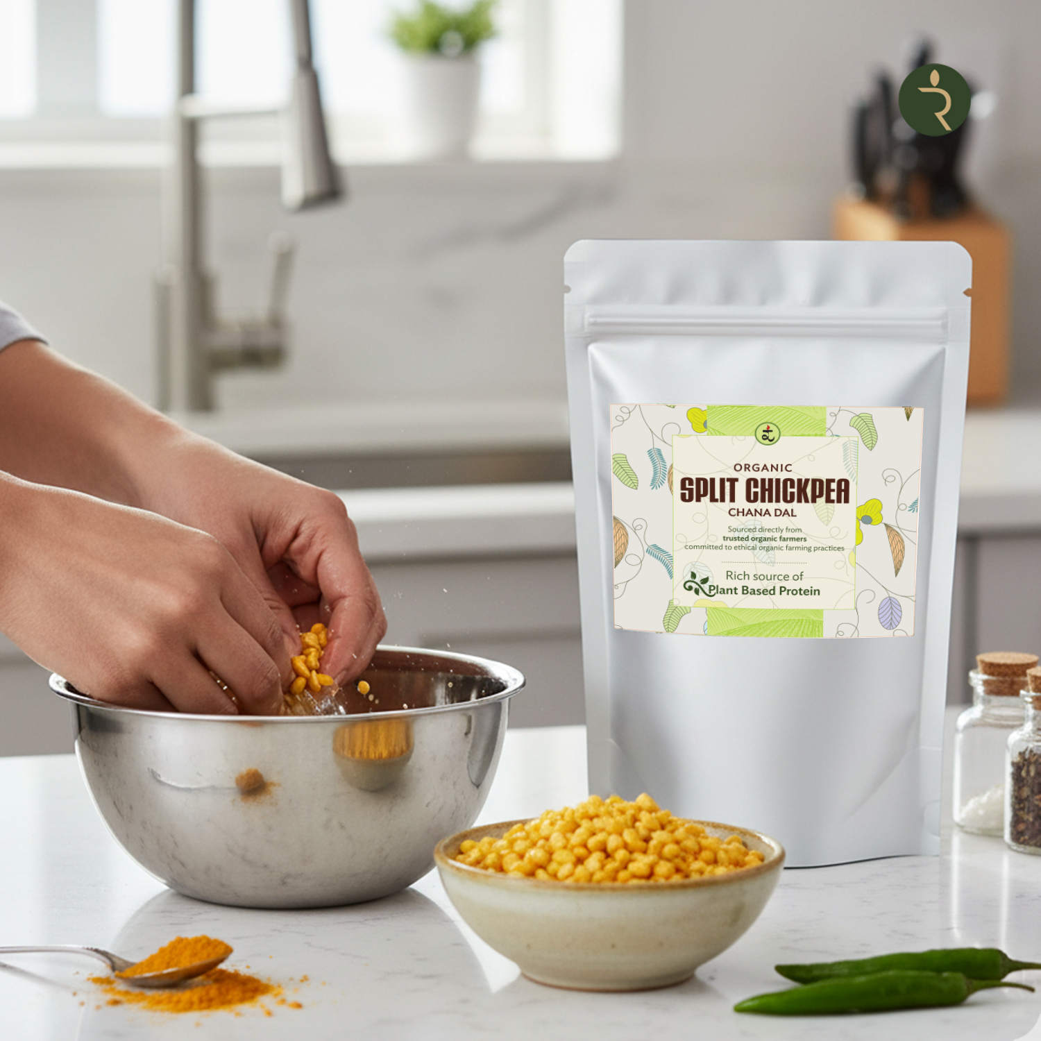 Organic Chana Dal 1kg by Rootz Organics