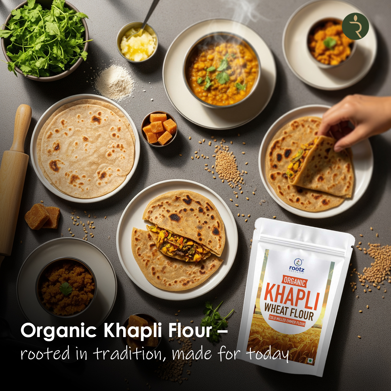 Organic Long Wheat Emmer Flour (Khapli Flour) 1kg