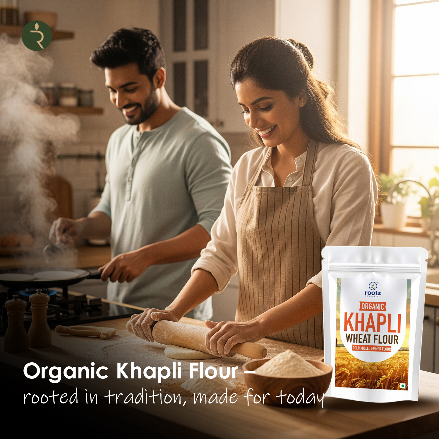 Organic Long Wheat Emmer Flour (Khapli Flour) 1kg