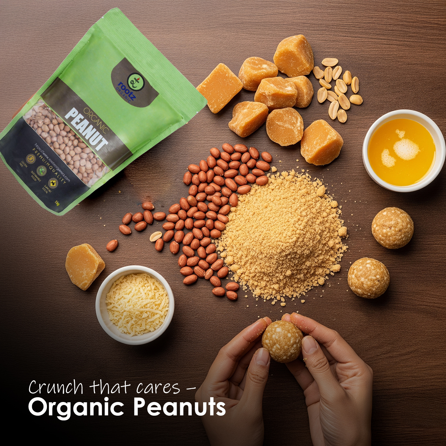 Organic Peanut 1 KG  by Rootz Organics
