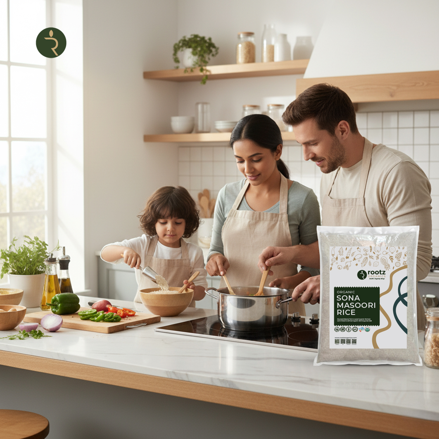 Organic White Rice Sonamasoori 3kg Bulk